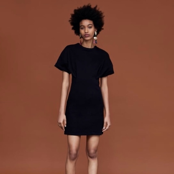 Zara Black Denim zip Up Dress - Picture 6 of 6